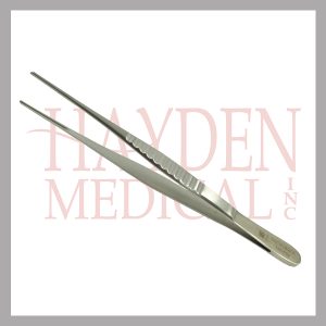 The DeBakey Tissue Forceps are made of stainless steel and are used in various surgical procedures including cardiovascular, vascular, and thoracic. The teeth are atraumatic to prevent tissue damage during operation. 120-510 DeBakey Atraumatic Tissue Forceps, 1.5mm wide tips, 6" (15cm)