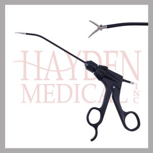 Endoplastic Micro Maryland Dissecting Forceps, 3mm diameter, curved shaft, rotating, insulated, detachable carbon fiber handle